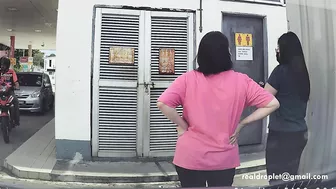 D0068 - Very Desperate Chinese Woman Waiting Toilet in Frustration