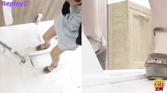 DLEE-746 01 Public toilet hidden camera: women jumping inside the toilet and popping the cork of urine champagne