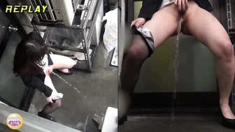 DLSL-312 01 Emergency Office Lady Balcony Peeing & Pissing 5