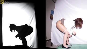 OJHI-821 03 Real-life silhouettes – shadow puppets depicting urination