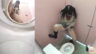 DLSL-131 02 Mischievous peeing voyeur - school girl’s toilet overflowed with piss!