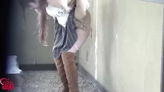 DLFF-045 02 Outdoor pissing footage Triple view with close-up angle